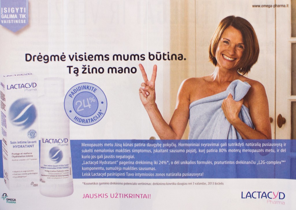 Vyresnio amžiaus moterims skirta Lactacyd Pharma reklama